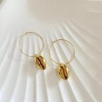 GOLD COWRIE HOOPS
