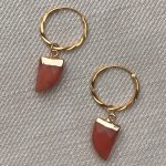 THE PEACH FANG HOOPS  EARRINGS