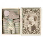 BABY MOUSE SLEEPY/WAKEY IN MATCHBOX - BOY (7cm)
