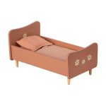 Wooden Bed Teddy Mom - Rose (25cm)-MAILEG.