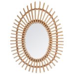 Oval mirror 43x58cm in rattan