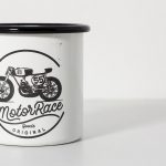 Taza Mug enamel Motor Race