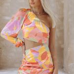 MINDY ASYMMETRIC CUTOUT MINI DRESS