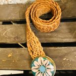 LA BOHEME BELT CAMEL FLOWER COWRIES