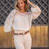 ARALIA LONG SLEEVE BLOUSE IVORY - Image 3