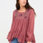 SADAL BLUSA DE GASA BORDADA CON ABALORIOS