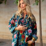 THE VELVET UNDERGROUND REVERSIBLE KIMONO GARDEN ACQUA
