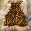 AFGHAN LAMB SHEARLING EMBROIDERED WAISTCOAT WHITE FLOWER - Image 2