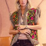 SHIVA HAND EMBROIDERED FLORAL WAISTCOAT ORANGE