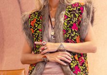 SHIVA HAND EMBROIDERED FLORAL WAISTCOAT ORANGE