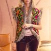 SHIVA HAND EMBROIDERED FLORAL WAISTCOAT ORANGE BROWN - Imagen 7