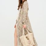 EZRA KIMONO LARGO CON ESTAMPADO PAISLEY ACQUA