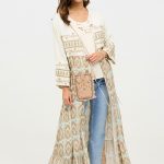 FIRENCE KIMONO LARGO CON ESTAMPADO ETNICO Y BORDADO