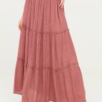 MERTS FALDA LARGA CON BORDADO JOYA EN CINTURA PRUNE