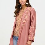 BECA KIMONO MIDI CON BORDADO PRUNE