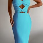 MICH SLIP MIDI DRESS AQUA