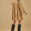 ALAMO VESTIDO MINI CON ESTAMPADO ÉTNICO Y BORDADO BEIGE - Imagen 4