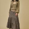 BAHARI MAXI JACQUARD SKIRT WITH ETHNIC PATTERN AND CHOCOLATE EMBROIDERY - Image 2