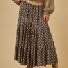 BAHARI MAXI JACQUARD SKIRT WITH ETHNIC PATTERN AND CHOCOLATE EMBROIDERY - Image 3