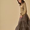 BAHARI MAXI JACQUARD SKIRT WITH ETHNIC PATTERN AND CHOCOLATE EMBROIDERY - Image 5