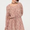 NEREA BEIGE FLORAL PRINT MINI DRESS WITH LONG SLEEVES - Image 2