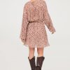 NEREA BEIGE FLORAL PRINT MINI DRESS WITH LONG SLEEVES - Image 3