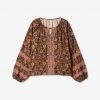 SILENE LONG SLEEVE BLOUSE WITH FLORAL PRINT AND CHOCOLATE DOILIES - Image 3