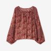 ITZIAR LONG SLEEVE PRINTED BLOUSE WITH BURGUNDY SEQUINS EMBROIDERY - Image 2