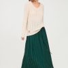 SARDI FALDA MAXI CON BORDADO EN CINTURA GREEN - Imagen 2