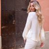 LIRIO LONG SLEEVED JACQUARD BLOUSE IVORY - Image 7