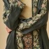 VERA PLAIN SHORT KIMONO LONG SLEEVE WITH EMBROIDERY GREEN - Image 4