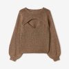 ALVERIA LUREX SWEATER WITH FRONT OPENING BROWN - Image 2