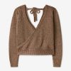 LUANA BROWN LUREX CROSS OVER SWEATER - Image 5