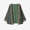 VERA PLAIN SHORT KIMONO LONG SLEEVE WITH EMBROIDERY GREEN - Image 5