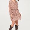 NEREA BEIGE FLORAL PRINT MINI DRESS WITH LONG SLEEVES - Image 4