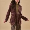 MEGULA SHORT MAUVE VELVET JACKET - Image 5