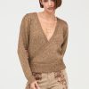 LUANA BROWN LUREX CROSS OVER SWEATER - Image 2