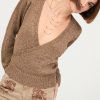 LUANA BROWN LUREX CROSS OVER SWEATER - Image 3