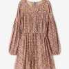 NEREA BEIGE FLORAL PRINT MINI DRESS WITH LONG SLEEVES - Image 5