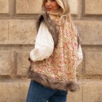SHIVA HAND EMBROIDERED FLORAL WAISTCOAT SAND