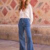 MARINE CROPPED FLARED JEANS WASHED BLUE - Imagen 5