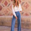 MARINE CROPPED FLARED JEANS WASHED BLUE - Imagen 4