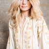 MADDI BLOUSE WHITE WITH BEIGE EMBROIDERY - Image 9