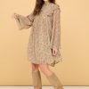 ABISAI MINI DRESS WITH BEIGE FLORAL PRINT - Image 2