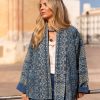 ARIANA BLUE QUILT OVERSIZE ETHNIC PRINTED JACKET - Image 2