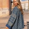 ARIANA BLUE QUILT OVERSIZE ETHNIC PRINTED JACKET - Image 4