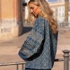 ARIANA BLUE QUILT OVERSIZE ETHNIC PRINTED JACKET - Image 5