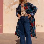 THE VELVET UNDERGROUND MAXI KIMONO INDIGO GARDEN