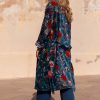 THE VELVET UNDERGROUND  MAXI KIMONO GARDEN  INDIGO - Imagen 3