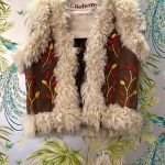 CHALECO BOHEMIO DE PIEL DOBLE FAZ BORDADO A MANO NIÑA BROWN